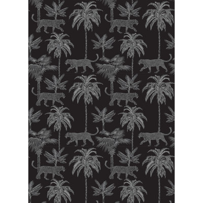Panneau mural noir Palm Leapard