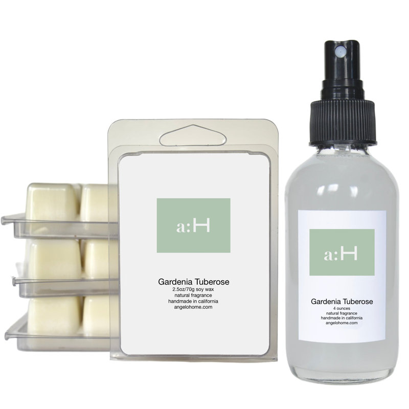 Handcrafted Gardenia Tuberose Scented Candle and Wax Melts Set