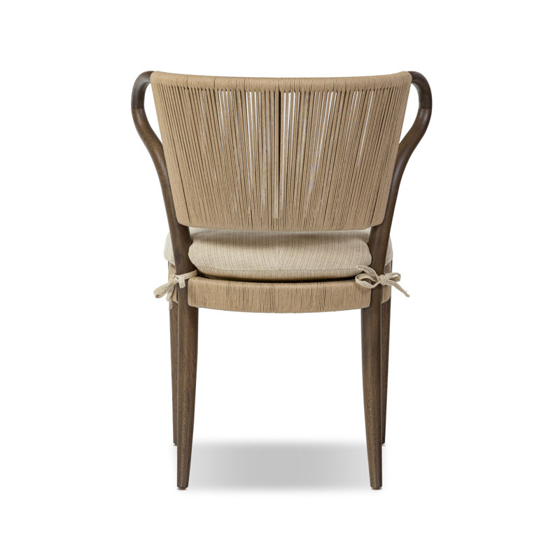 Amira Armless Dining Chair, Brown/Laine Natural