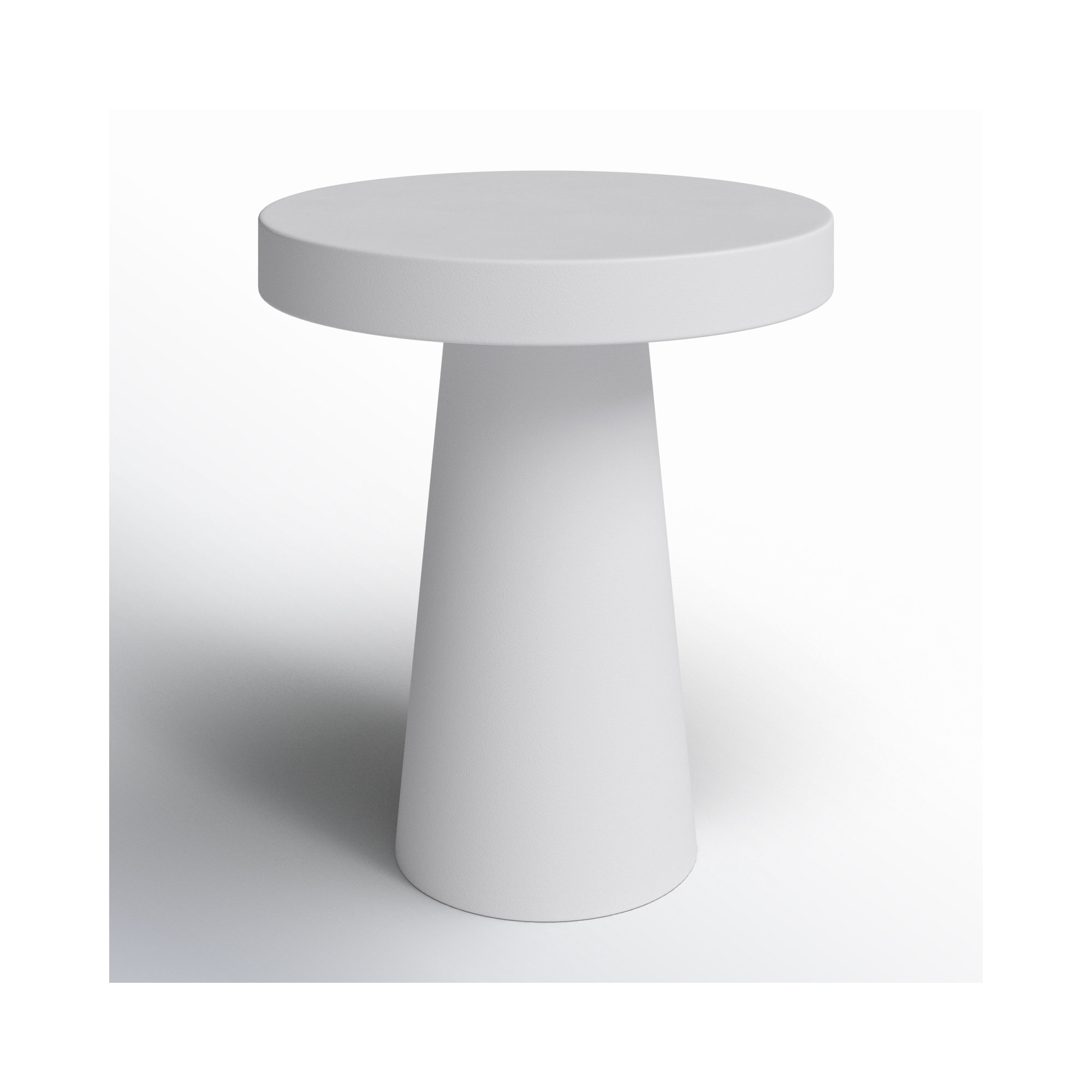 Prevelly 18" Concrete Round Patio Table, White