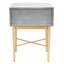 Élégante et moderne table de chevet l 19 po Sandoz - Bois de chêne avec détails dorés élégants pour chambre à coucher moderne-2039364842