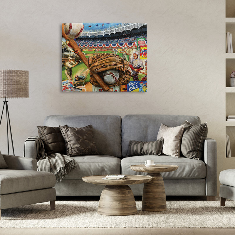 Baseball Sports Collage, art mural par Ed Wargo, H 30 po x l 40 po