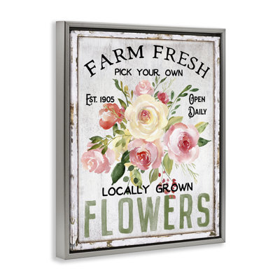 «Pick Your Own Flowers», art mural encadré sur toile flottante par Creatif Belle