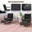 Ensemble de 5 chaises d'extérieur en rotin avec table basse et plateau en verre-2002893985