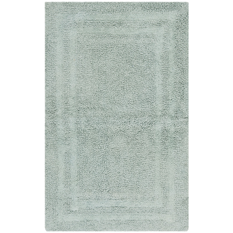 Arquilla Bath Hand Tufted Cotton Area Rug, Bleu aquatique