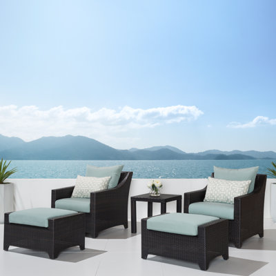 Ensemble de conversation avec chaises en rotin Sunbrella 5 pièces Mifflin