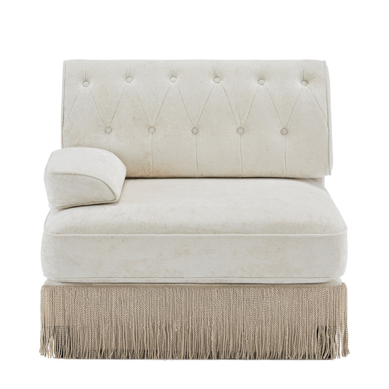 Canapé en velours LSF - Beige, Beige