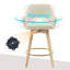 Tabouret de comptoir pivotant en H 26,8 "avec dossier en bois massif Ashwell-130700081