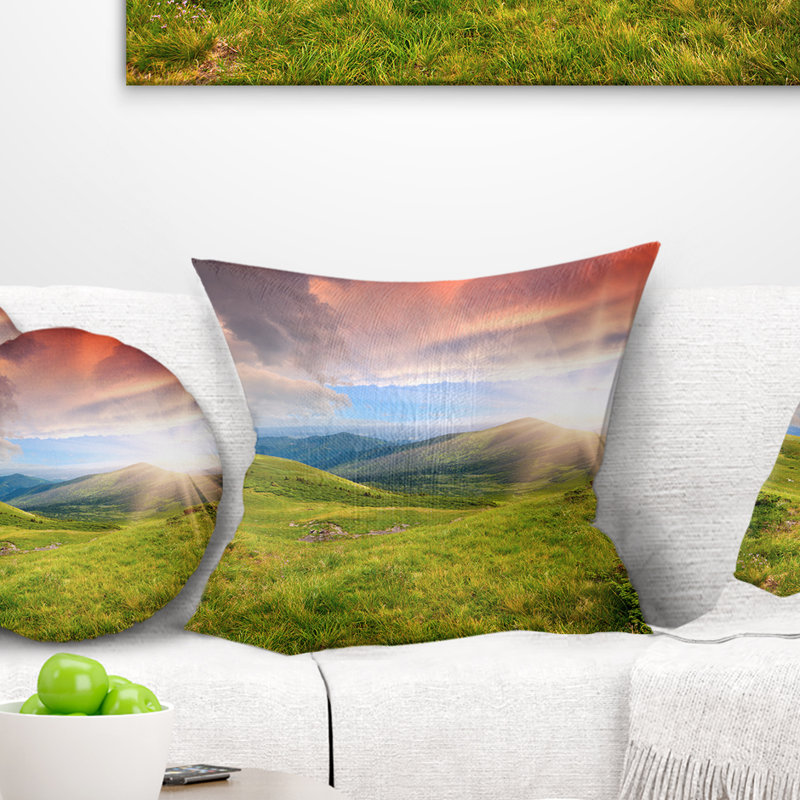 Oreiller d’été en carpathians paysage, 12 po x 20 po, Coussin lombaire