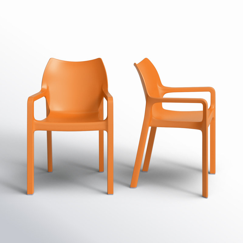 Chaise de patio empilable Adrian, Orange