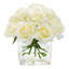 Real Touch Rose Arrangement In Square Glass Vase-1736719605