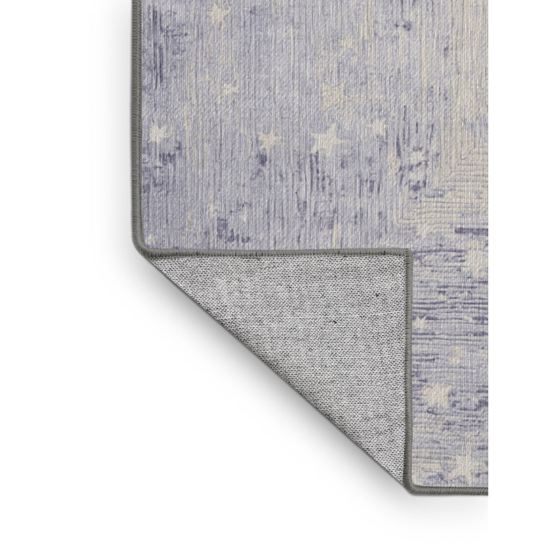 Machine Washable Gray Area Rug, Square 3'