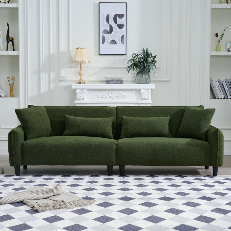 97"Teddy Velvet Sofa, Green
