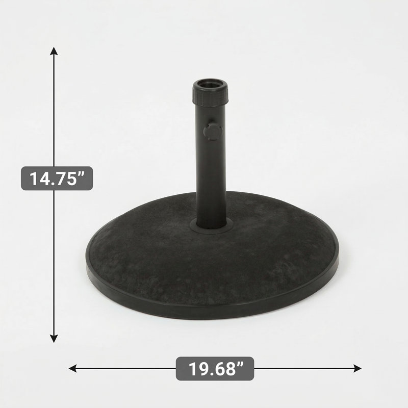 Round umbrella stand holding up to 55 pounds., Black