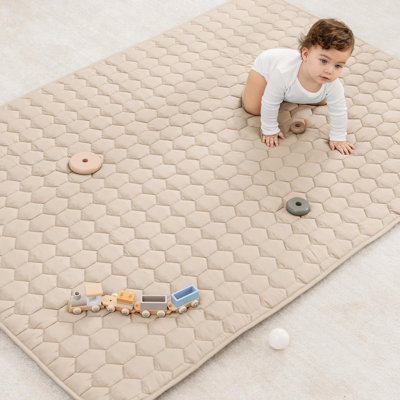 Comfy Cubs Premium Play Mat - Kids & Toddler Play Mat with Non-Slip Bottom - Plush Quilted Top Baby Mat