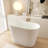 43'' Japanese Freestanding Bathtub Solid Surface Deep Soaking Tub