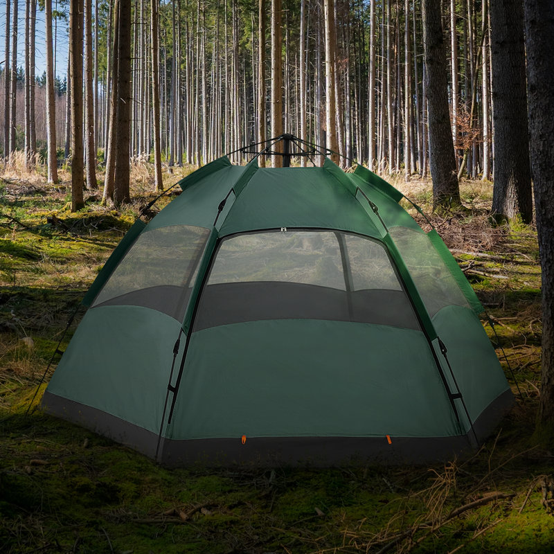 4-Person Waterproof Instant Camping Tent, Quick Setup Dome Tent with Double Layer Flysheet for Family Outdoor Adventures