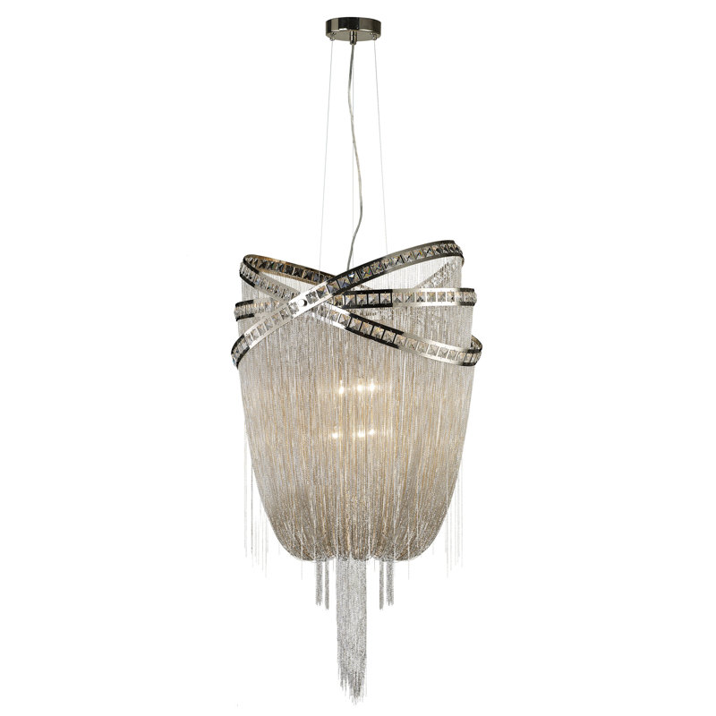 Lustre géométrique 6 lumières unique Jorge, Nickel