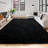 Soft black shag area rug-363783219
