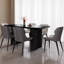 Ensemble de table de salle à manger 78,97 "moderne rectangulaire noir avec 6 chaises pour la cuisine, le bar et le salon-590484770-590484769