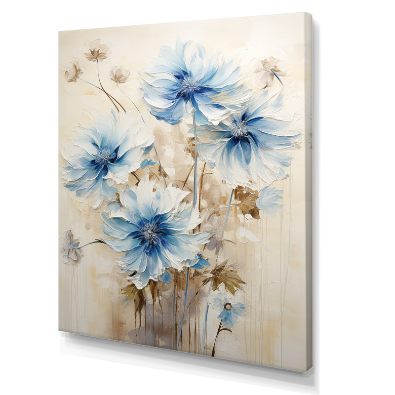 Minimal beige et bleues bleues Expression - impression, Toile tendue, H 40 po x l 30 po x P 1,5 po