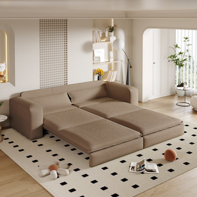 Teddy 93" King Size Sleeper Sofa Bed, Pull Out Sofa Bed, 3 in 1 Convertible Sleeper Sofa