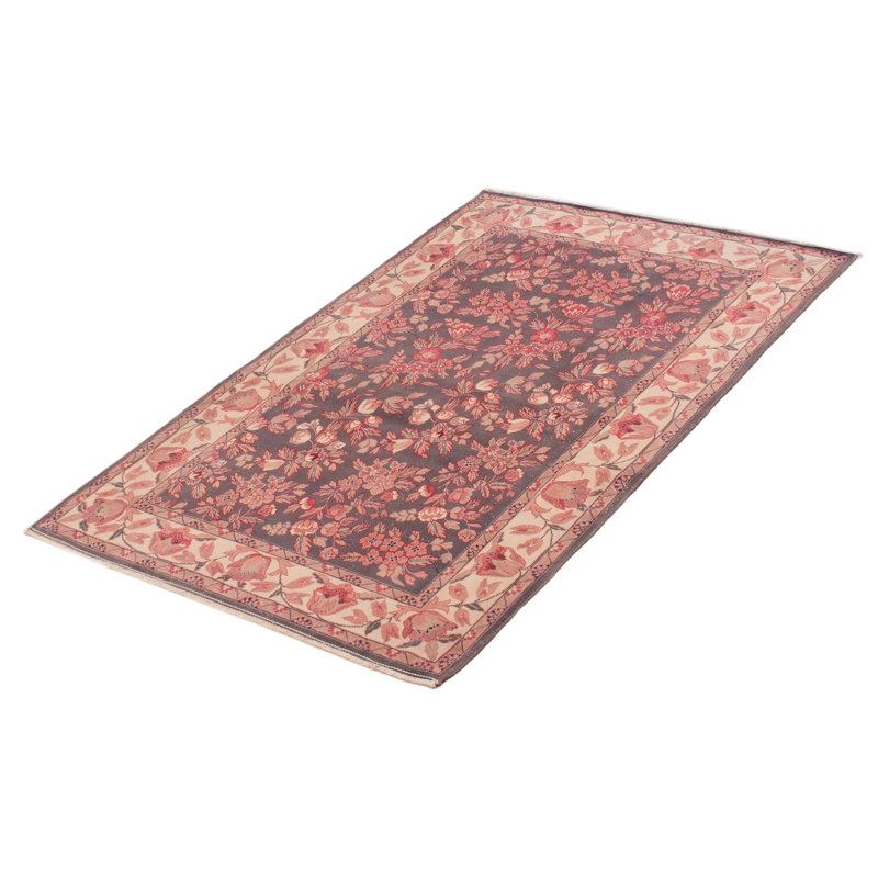 Tapis unique en laine 4 pi x 6 pi années 1990 Vyonne