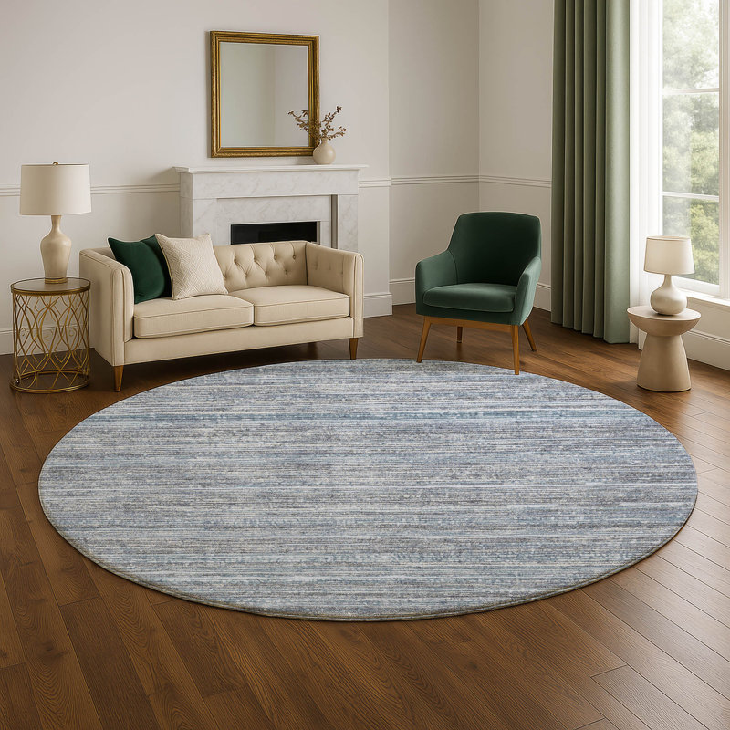 Premium Machine Washable Arnoldina AMF1846 Stripes Rug, Round 8'