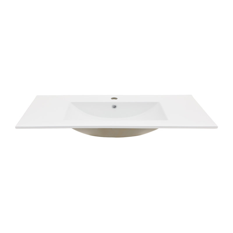 36"X18"  Rectangular Single Vanity Top With 3 Faucet Hole And Overflowsink Only