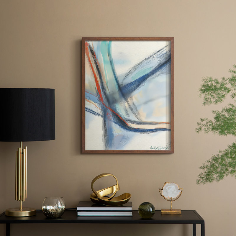 Reproduction encadrée ABSTRACT Series DCCxx - bois massif, H 21 po x l 17 po, Noyer