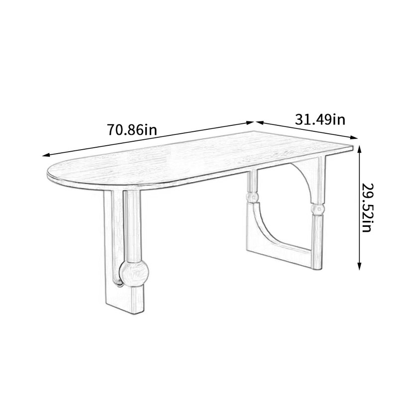 Table de salle à manger Southwold, H 29,52 po x l 70,86 po x P 31,49 po