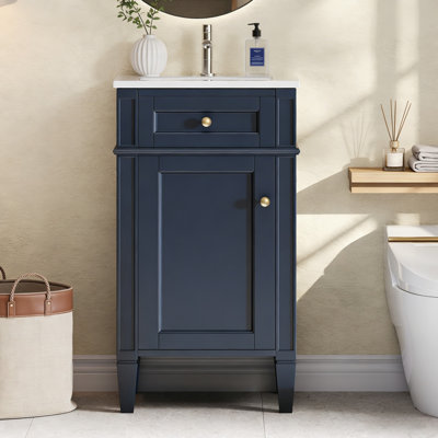 18-Inch Bathroom Vanity With Ceramic Sink