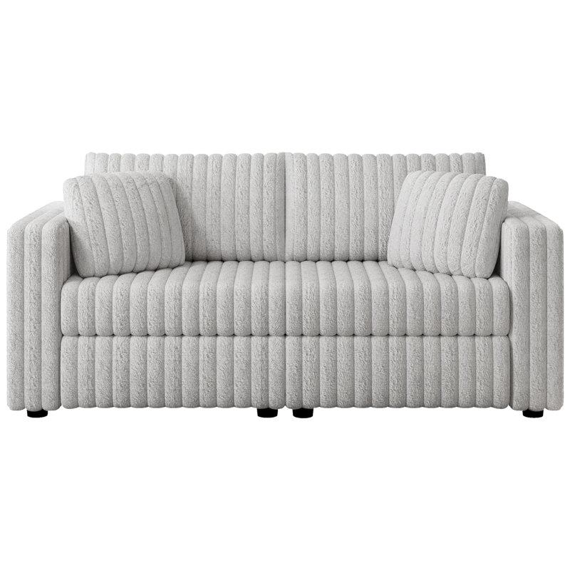 Gris 75,6 po modulaire. Conception tendance et sièges confortables. À assembler dans différentes configurations pour la chambre à coucher et le salon Doux, gris. Mobilier. Structure en bois massif, matériaux. Combinaison