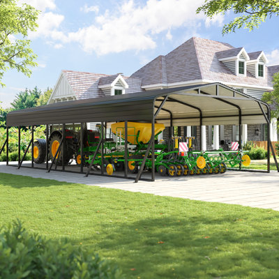 20 ft. W x 40 ft. D Metal Carport with Reinforced Heavy-Duty Steel Frame, Large Outdoor Canopy Shelter for Vehicles & Equipment