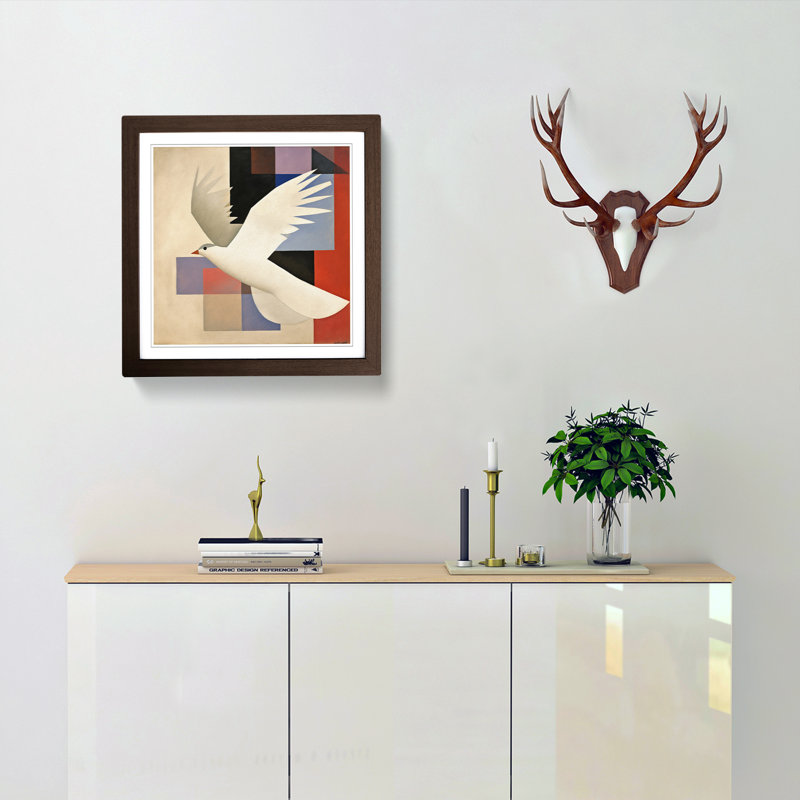 1 Piece Single Picture Frame Wall Art, Walnut