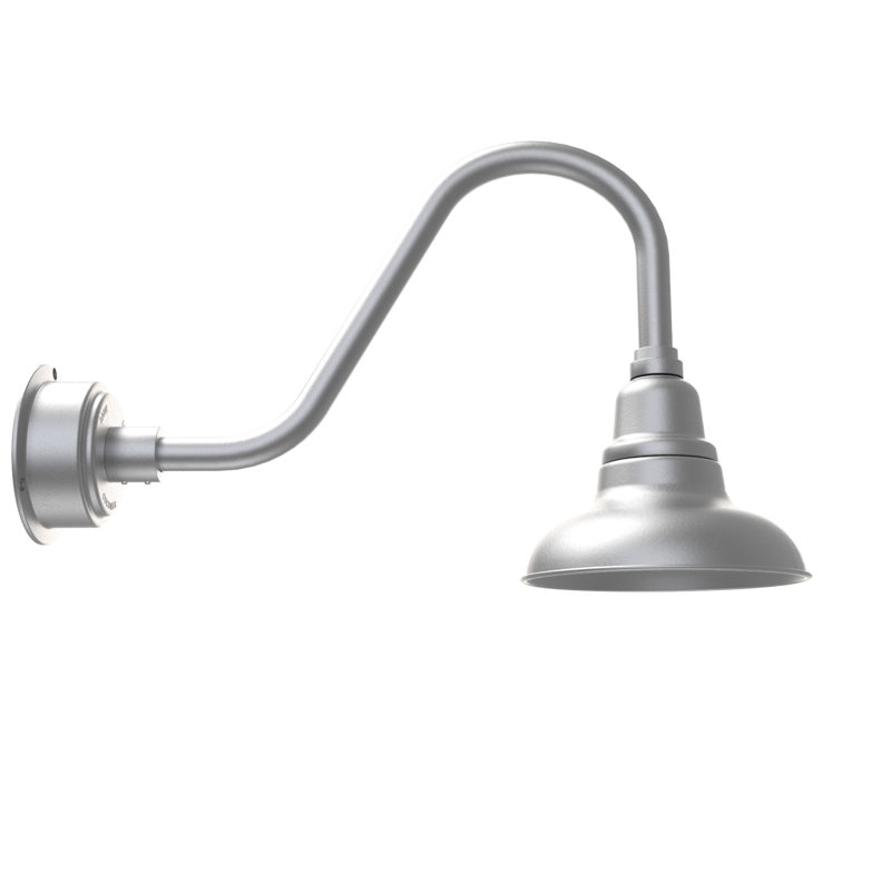 Luminaire de grange d'extérieur à DEL Idella, Argent galvanisé, H 18 po x l 8 po x P 27 po
