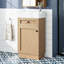 Meuble-lavabo de 18,5 po de style rustique avec lavabo en résine réversible, structure d'armoire, tablette de rangement réglable pour un rangement efficace, poignées en métal, finition grain de bois, mécanisme de porte à fermeture en douceur rustique
