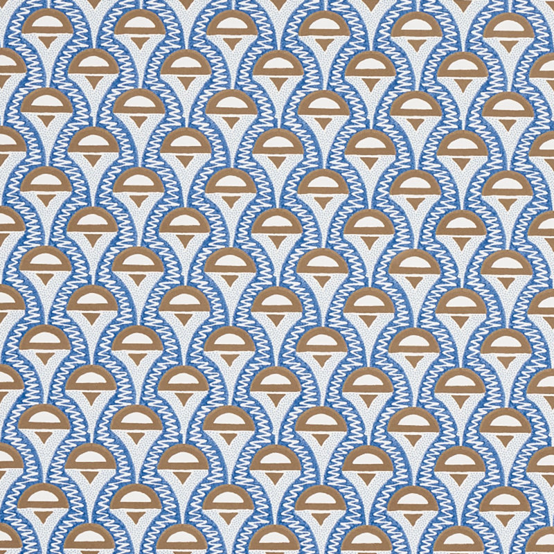 Abelino Wallpaper, Blue/Brown