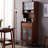 31.50"Solid Wood Pine Tempered Glass brown Sideboard