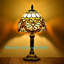 La lampe de table Felice de 14,5 po / 18 po est livrée avec 1 ampoule DEL de style victorien en verre coloré de style Tiffany, décor rétro