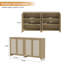 Console en rotin de 62 po de style traditionnel avec rangement moderne (ensemble de 2)-1388276625