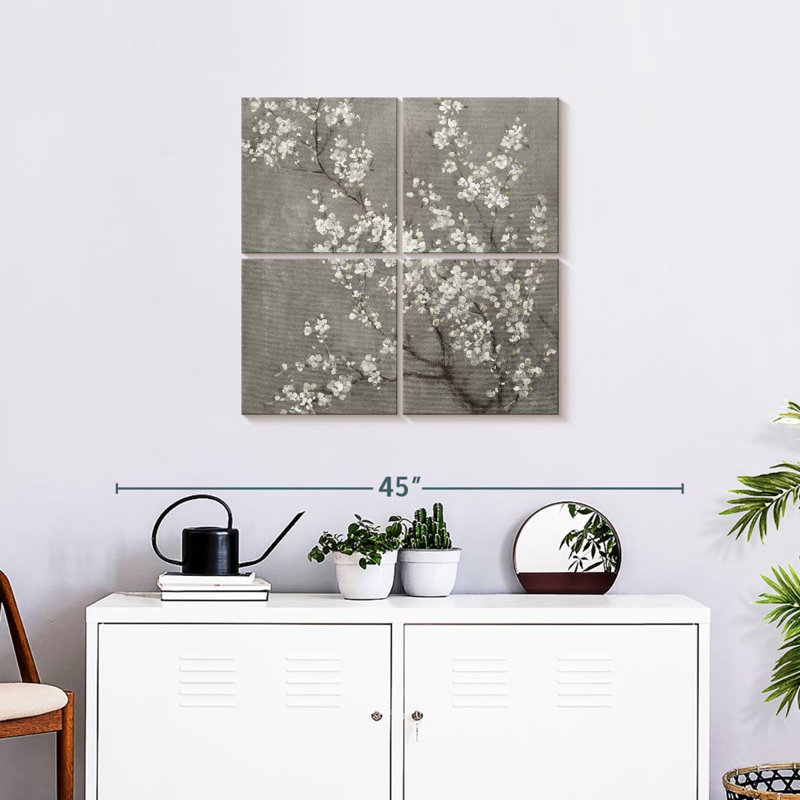 Harnek White Cherry Blossoms II On Grey