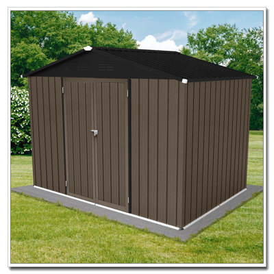 Metal garden sheds 8ft×6ft outdoor storage sheds Brown + Black