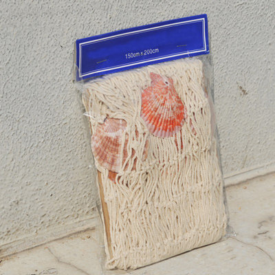Filet de pêche nautique, bord de mer, plage, coquillages, décoration de jardin, nouveau, beige