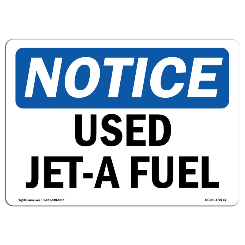 Panneau de carburant utilisé Jet-A