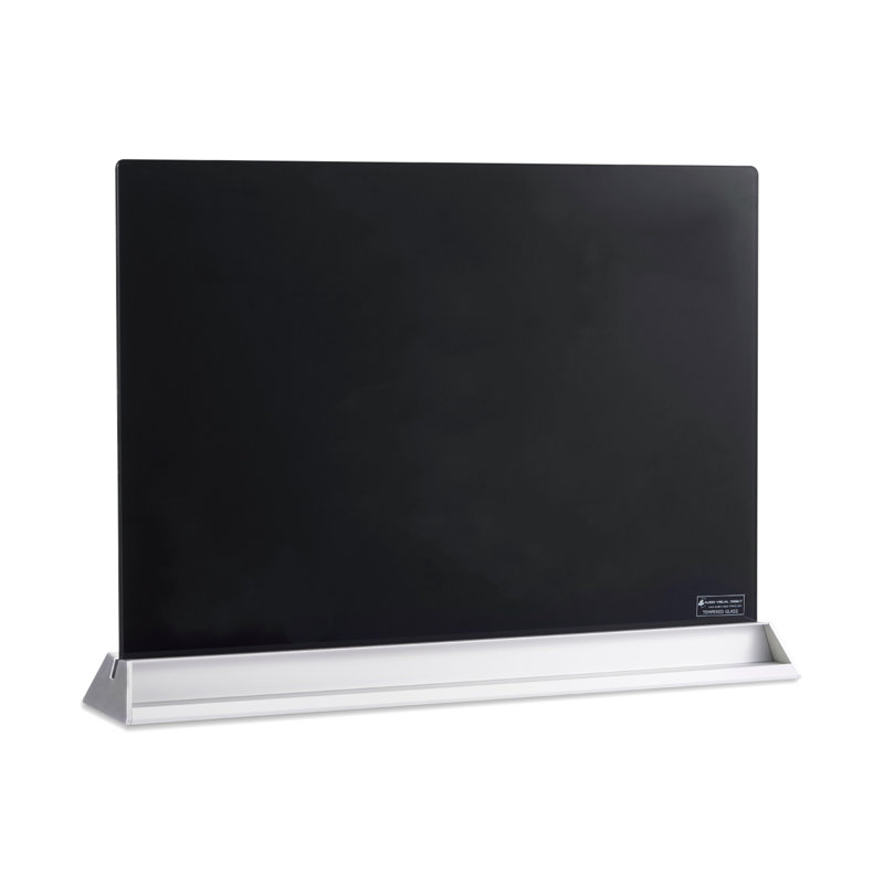 Freestanding Glass Reversible Magnetic Glass Board, Black