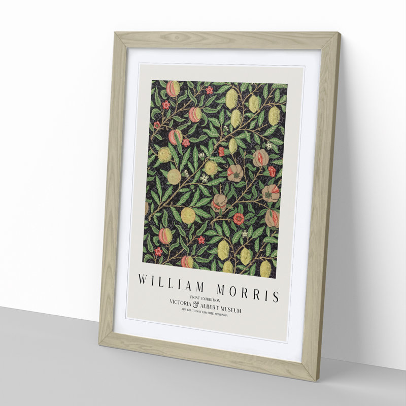 Fruit by William Morris - Single Picture Frame Print, Oak Framed, 65cm H x 48cm W x 2cm D