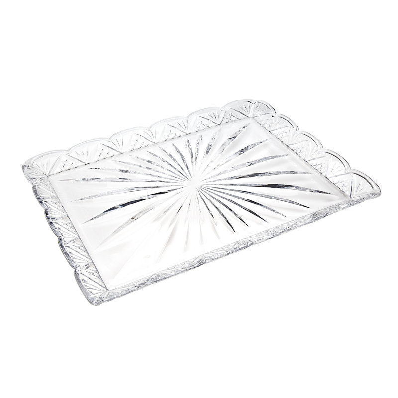 16" Clear Rectangular Crystal Serving Tray