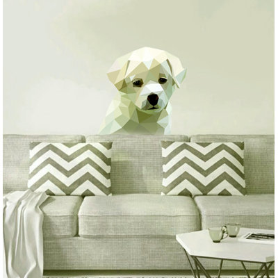 Adhésif décoratif chien polygonal