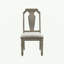 Ensemble de 2 chaises d'appoint en lin beige et chêne vieilli Zumala